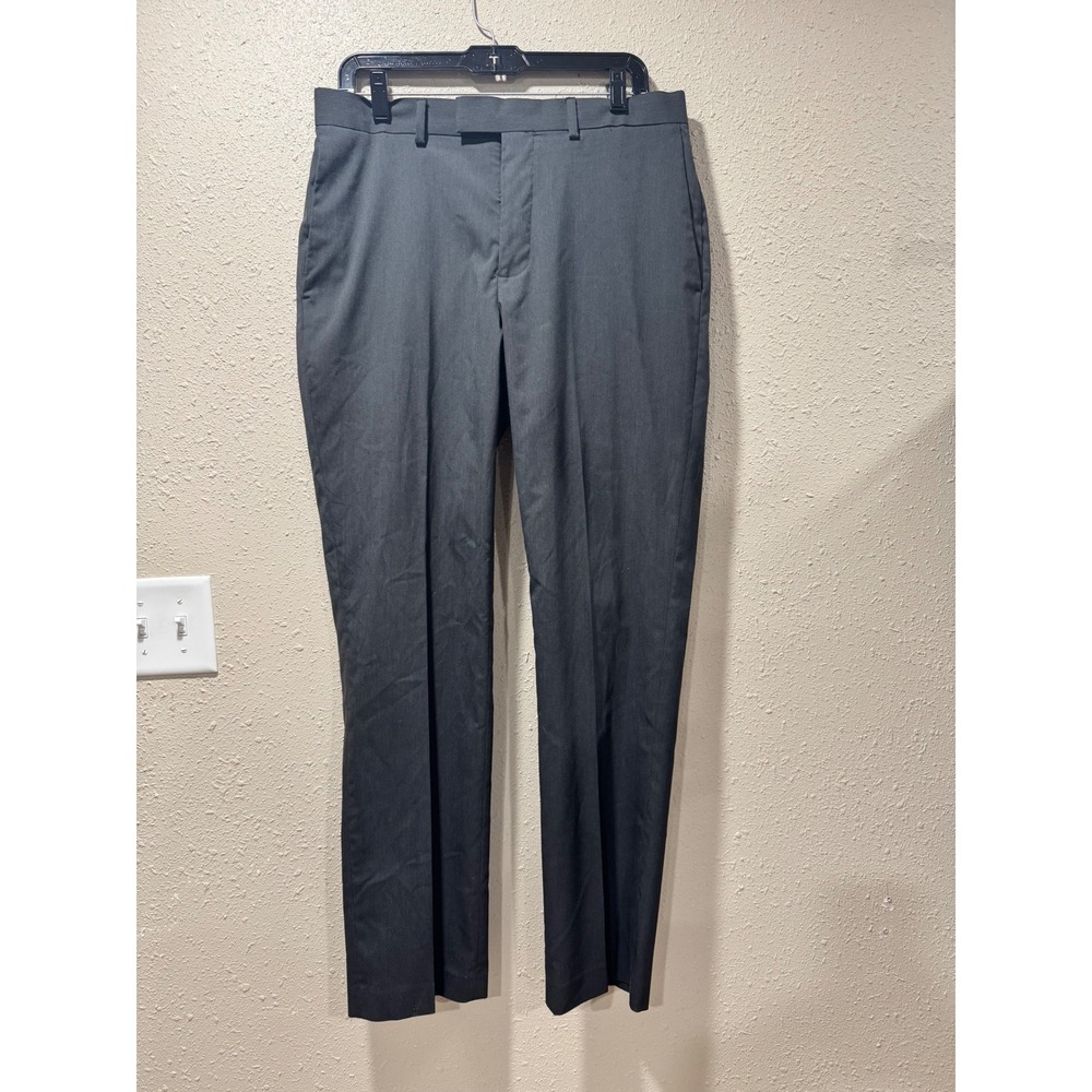Axist‎ Mens Dress Pants Charcoal Grey Flat Front Stretch Trousers 32x32